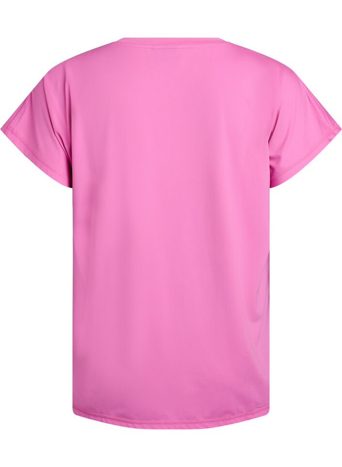 Lockeres Trainingsshirt mit V-Ausschnitt, Pink, Packshot image number 1