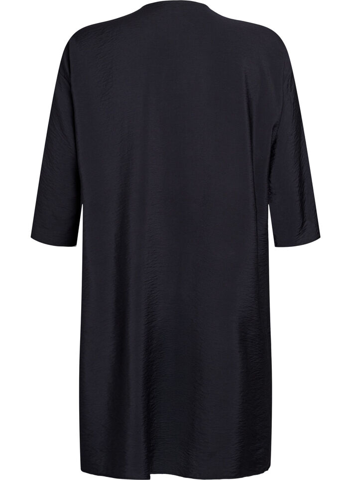 Viskose-Kimono mit 3/4-&Auml;rmeln, Schwarz, Packshot image number 1