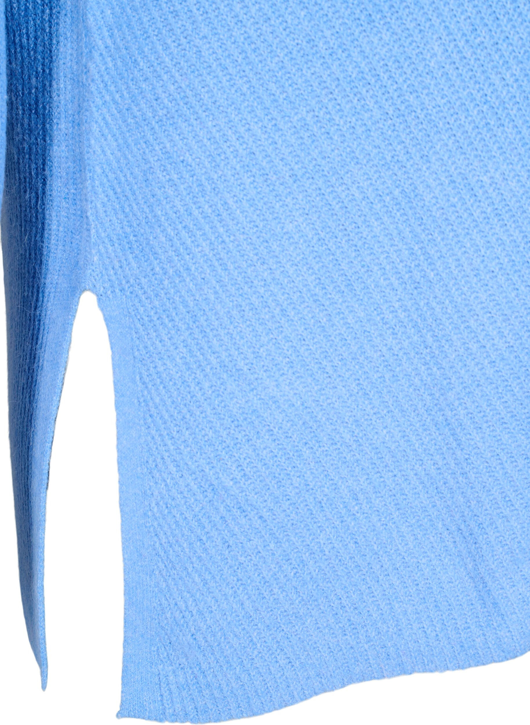 ZizziStrickbluse mit Rundhalsausschnitt, Della R. Blue Mel., Packshot image number 3