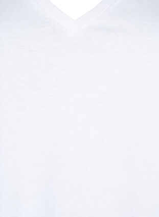 T-Shirt aus Baumwolle mit kurze Spitzenärmeln, Bright White, Packshot image number 2