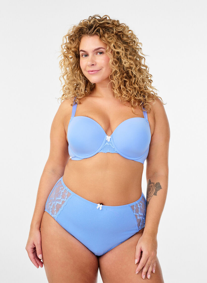 Slip aus Baumwolle mit Spitzeneins&auml;tzen, Blau, Model image number 0