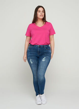 Basic T-Shirt, Fuchsia Purple, Model image number 2