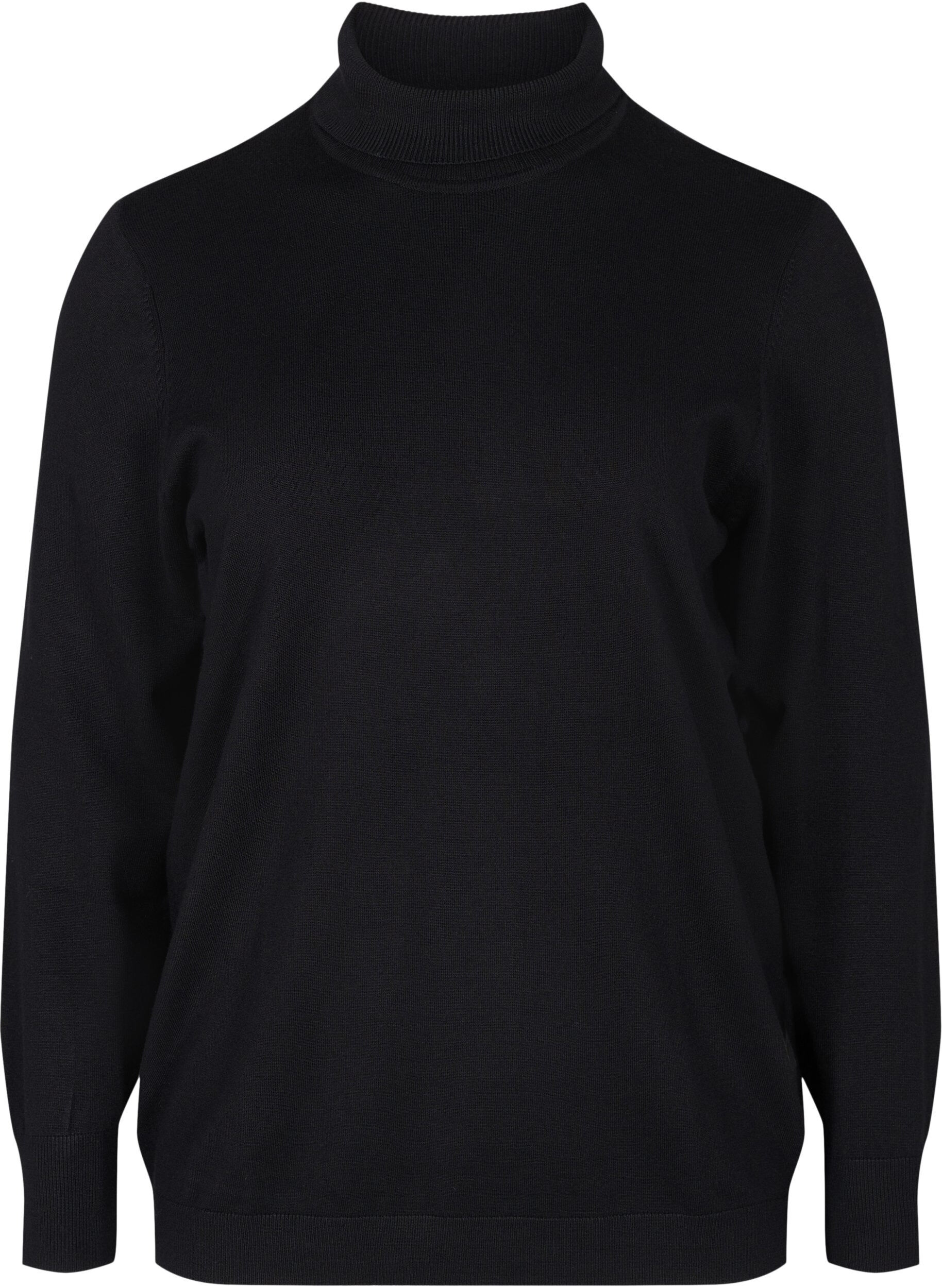 ZizziRollkragenpullover aus Viskose, Black, Packshot image number 0