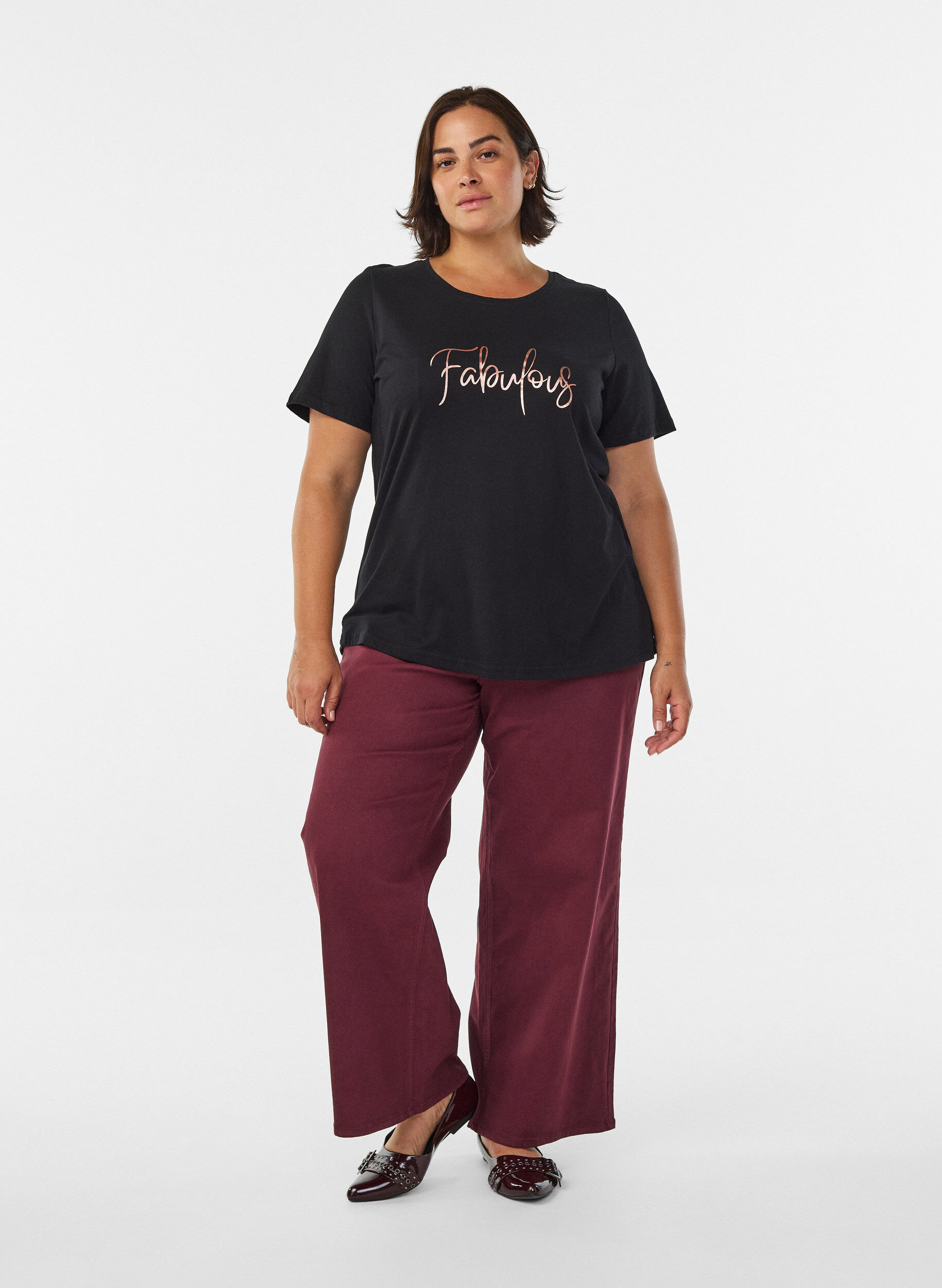 ZizziFLASH - T-Shirt mit Print, Schwarz, Model image number 1