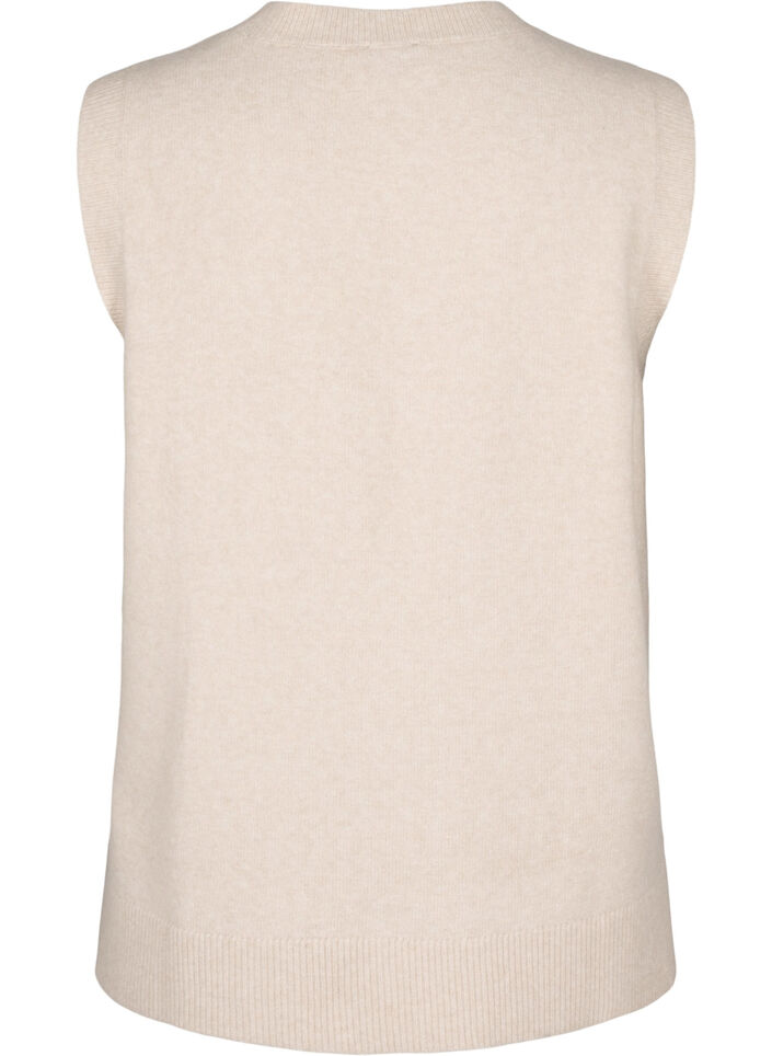  Strickweste mit Rippbündchen, Pumice Stone Mel., Packshot image number 1