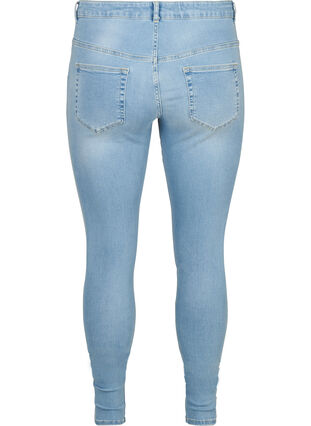 Super Slim Amy Jeans mit hoher Taille, Light blue denim, Packshot image number 1