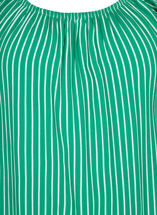 Gestreifte Viskosebluse mit kurzen Ärmeln, J.Green/White Stripe, Packshot image number 2