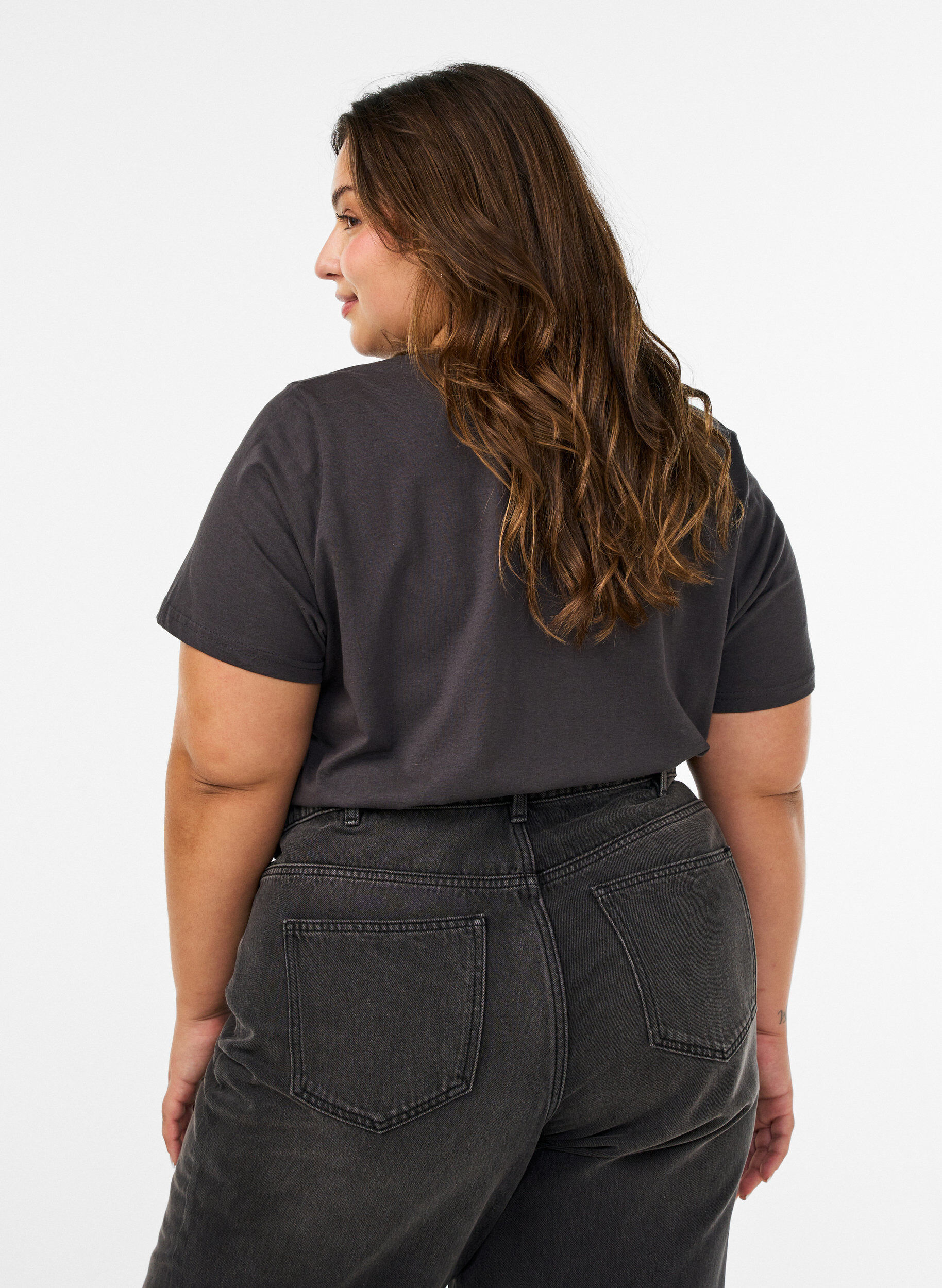 ZizziT-Shirt aus Baumwolle mit Frontprint, Grau, Model image number 2