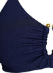 Strukturiertes Bikini Top mit Golddetail, Blau, Packshot image number 2