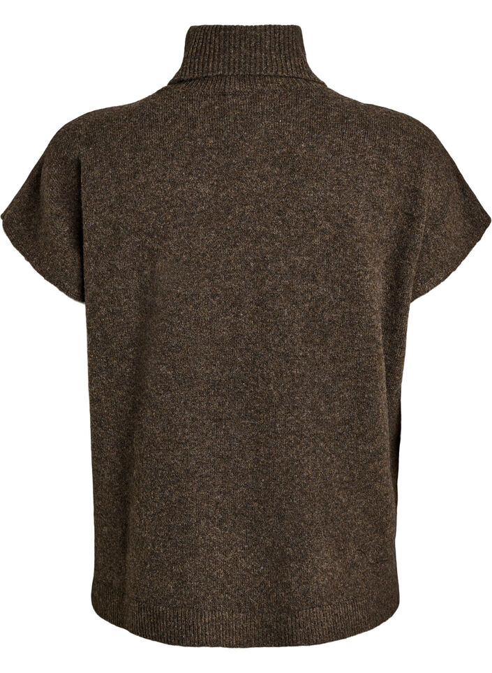 Strickweste mit Rollkragen, Braun, Packshot image number 1