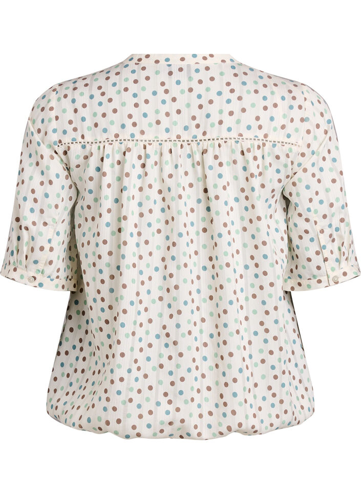 Bluse mit Print und 1/2-&Auml;rmeln, Wei&szlig;, Packshot image number 1