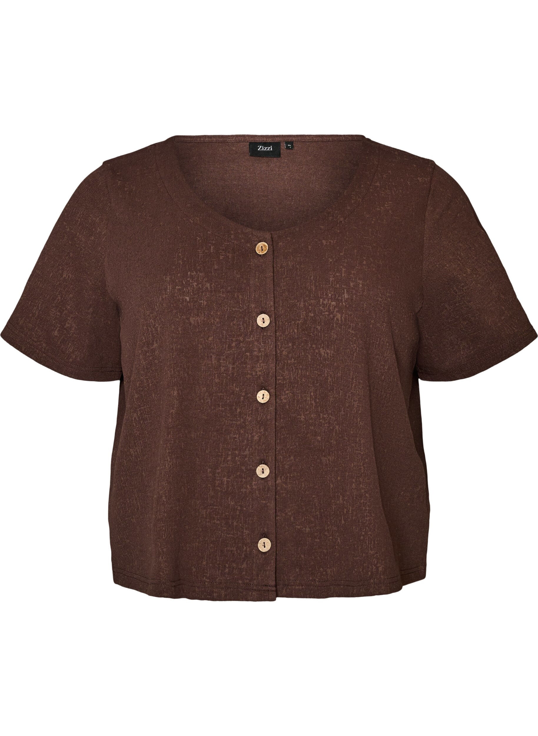 Strukturierte Bluse aus Baumwolle mit Knopfleiste