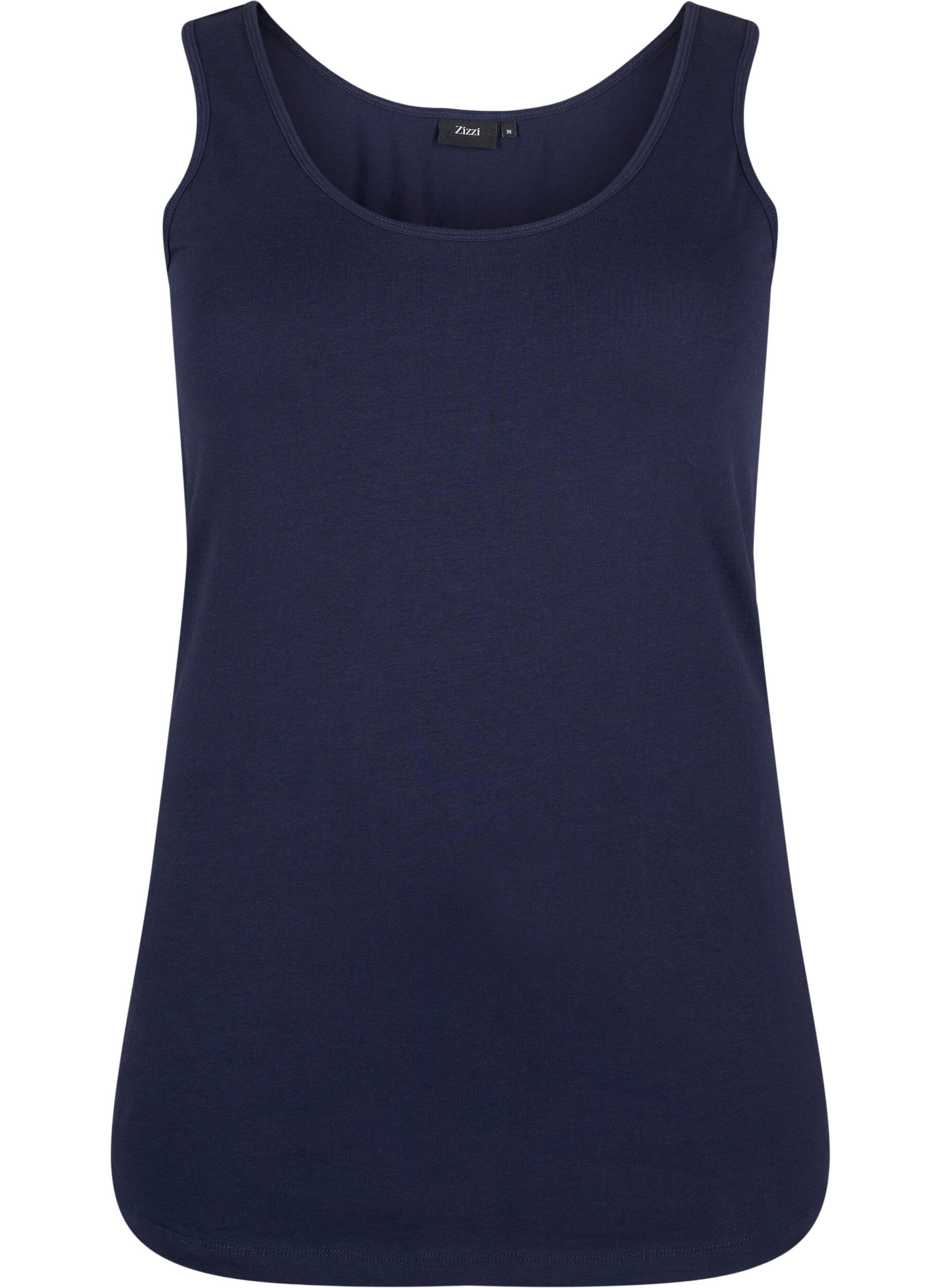 ZizziSolide Farbe Grundoberteil aus Baumwolle, Blau, Packshot image number 0