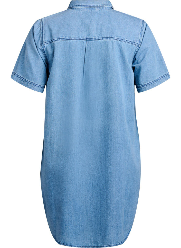 Jeanskleid aus Denim mit kurzen &Auml;rmeln, Blau, Packshot image number 1