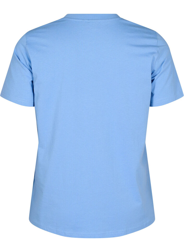 Basic-T-Shirt aus Baumwolle mit Rundhalsausschnitt, Blau, Packshot image number 1