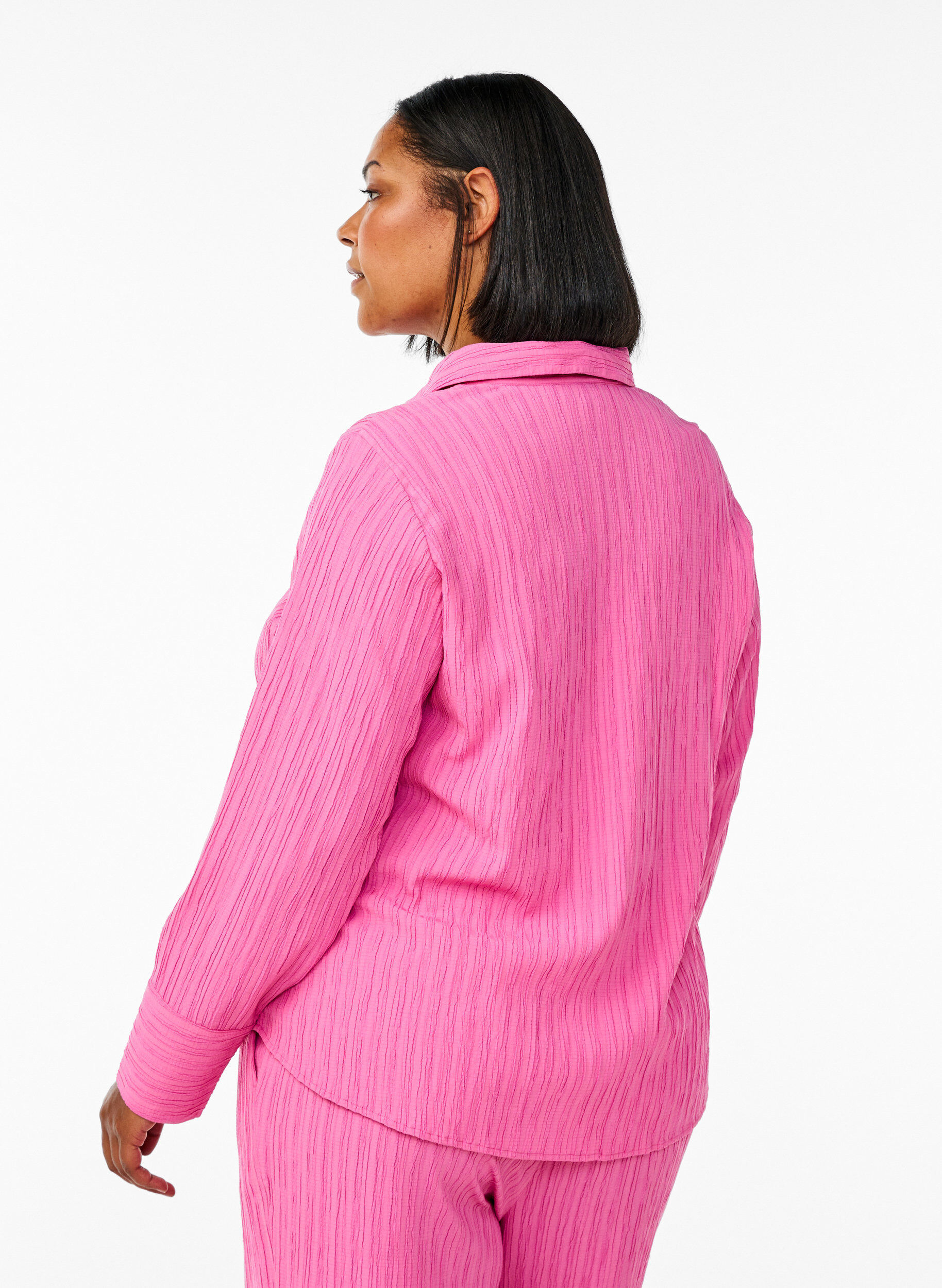 ZizziFLASH - Bluse mit Textur, Pink, Model image number 2
