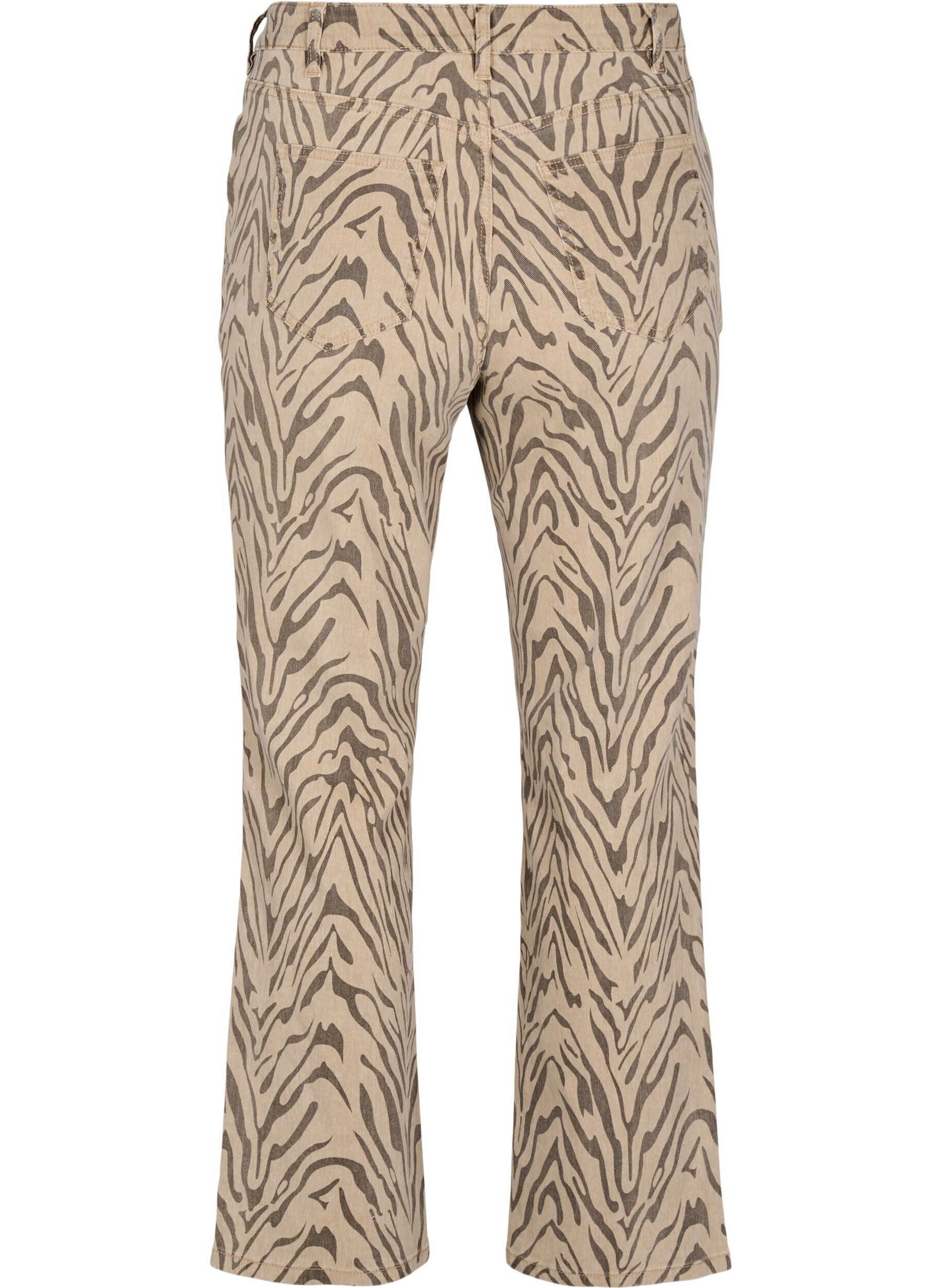 ZizziJeans in gerader Passform mit Zebraprint, Braun, Packshot image number 1