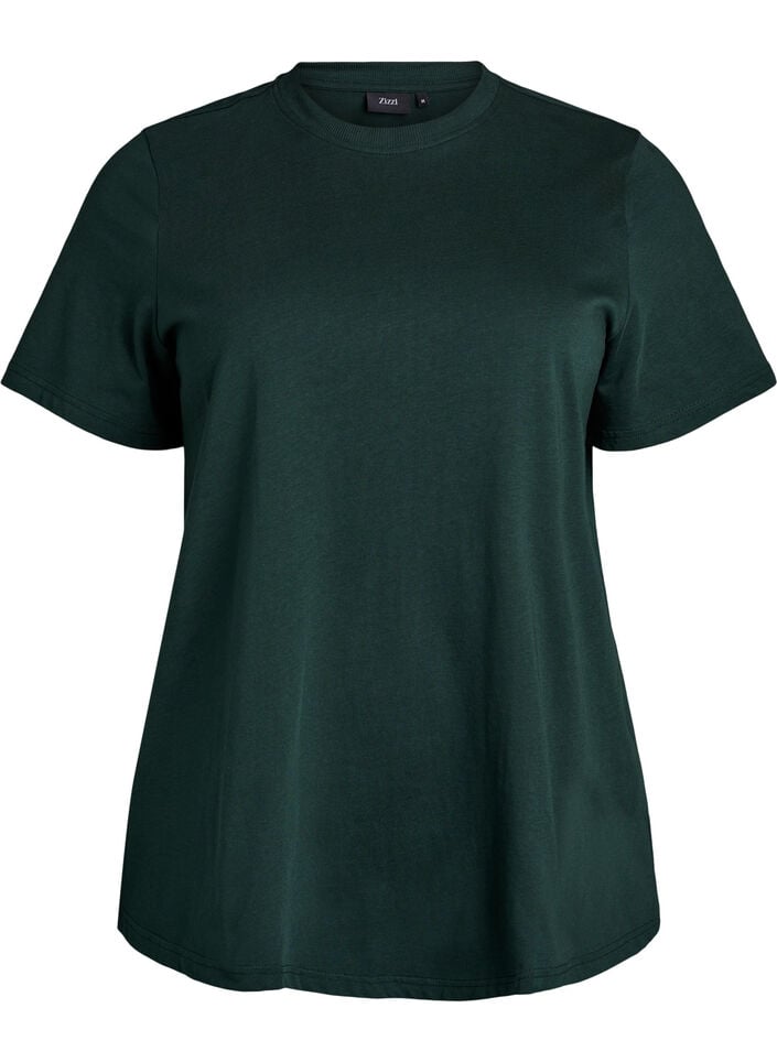 Basic-T-Shirt aus Baumwolle mit Rundhalsausschnitt, Gr&uuml;n, Packshot image number 0