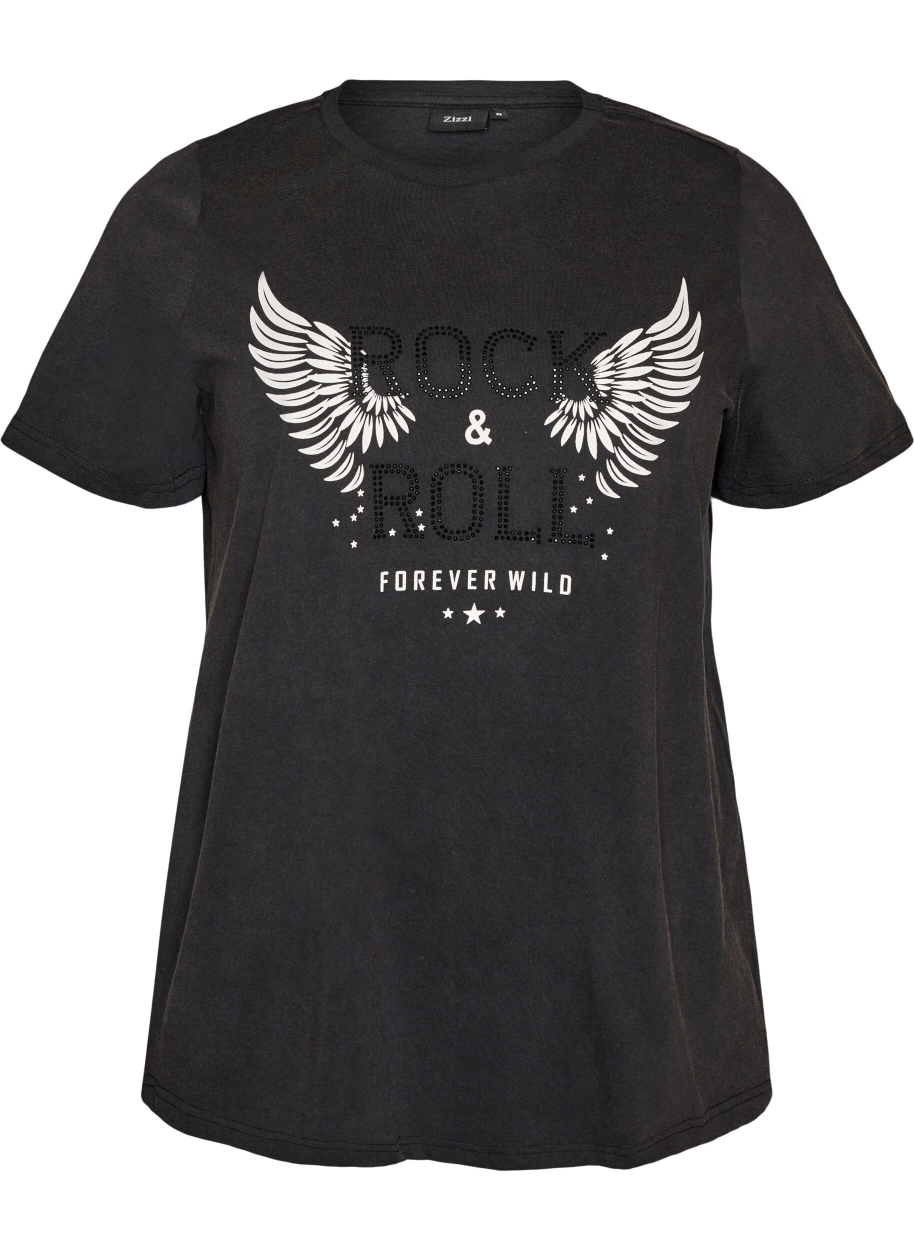 ZizziT-Shirt aus Bio-Baumwolle mit Print, Schwarz, Packshot image number 0