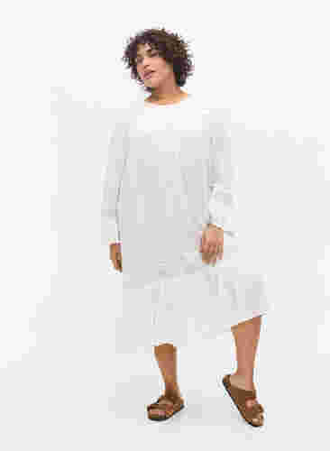 Viskosekleid mit Spitzendetails, Off White, Model image number 2