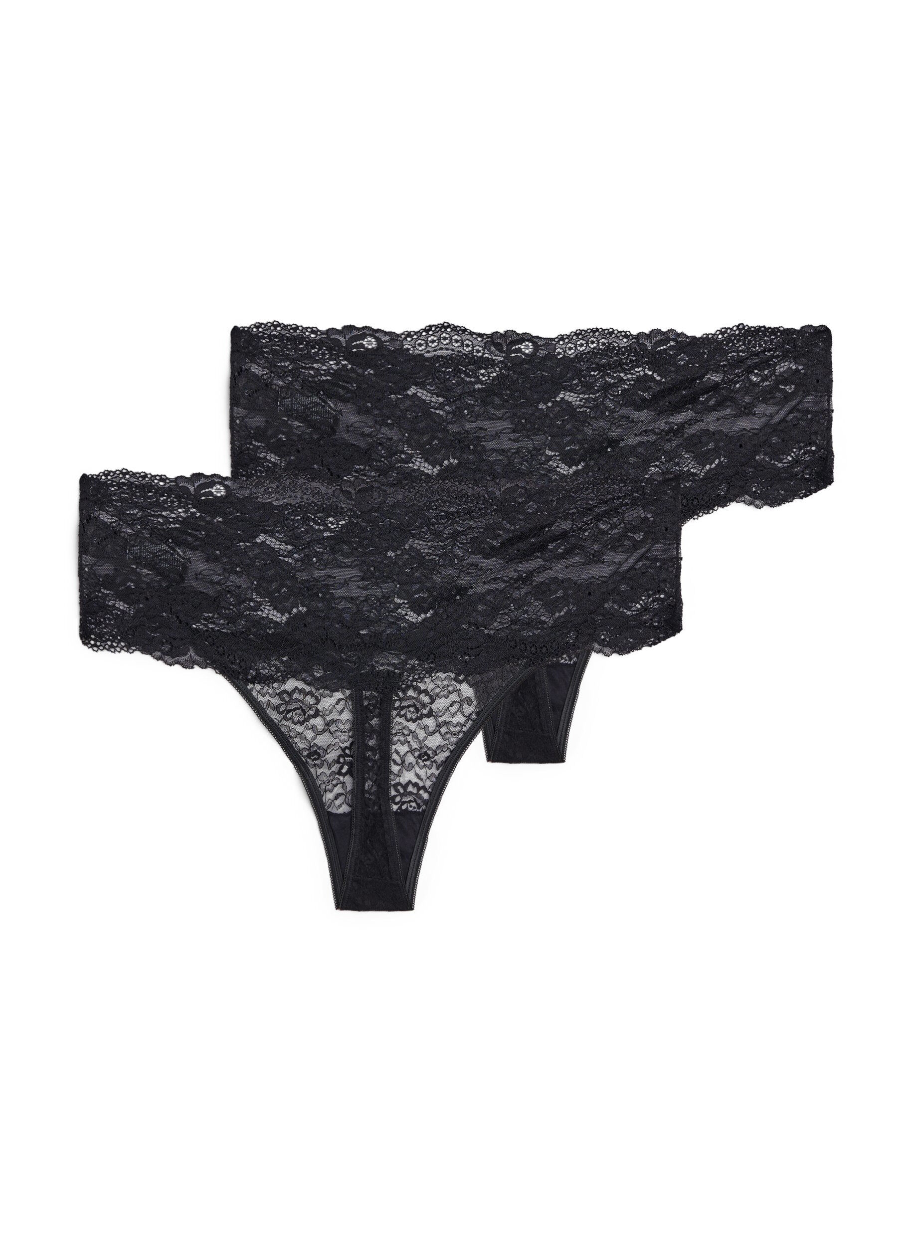 Zizzi2er-Pack G-String Slips, Schwarz, Packshot image number 1