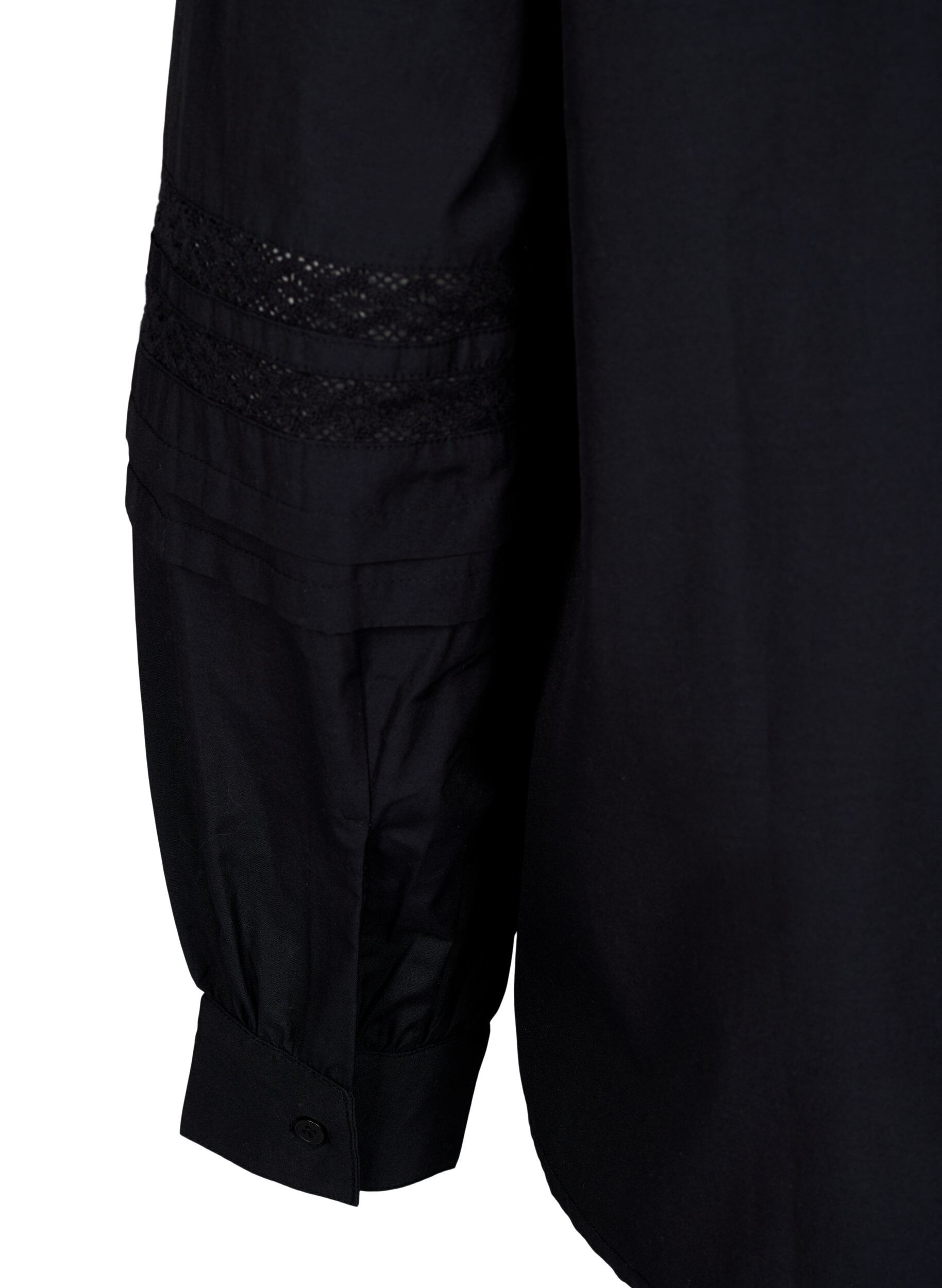 ZizziBluse mit Ruffles und Lace Trim, Schwarz, Packshot image number 3