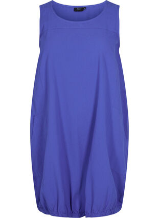 Ärmelloses Kleid aus Baumwolle, Dazzling Blue, Packshot image number 0