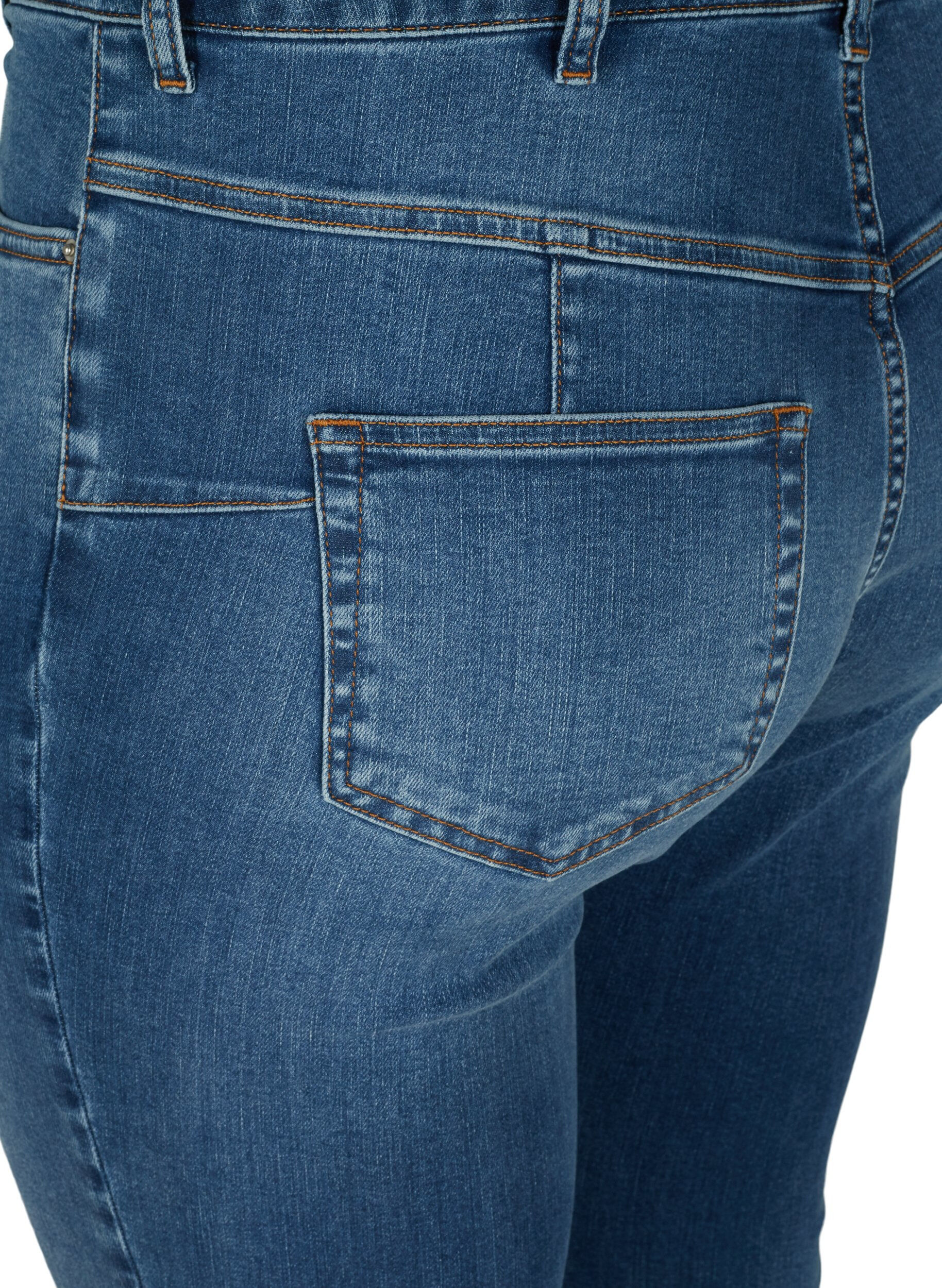 ZizziHochtaillierte Amy Jeans mit Push-Up, Blue denim, Packshot image number 3