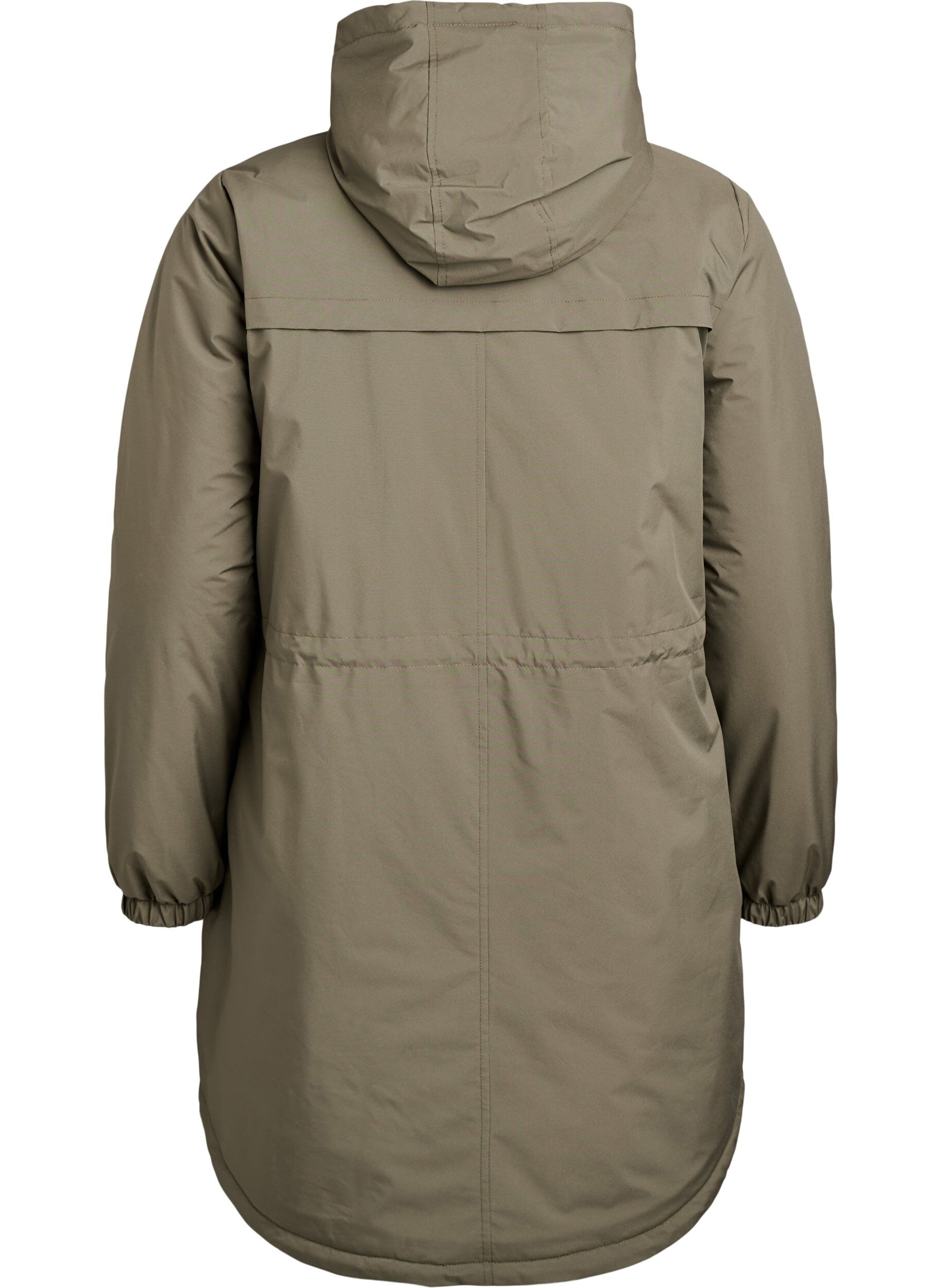ZizziLeichter gepolsterter Parka mit Kapuze, Gr&uuml;n, Packshot image number 1