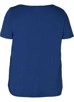 Kurzarm T-Shirt mit Rundhals und Spitze, Twilight Blue, Packshot image number 1