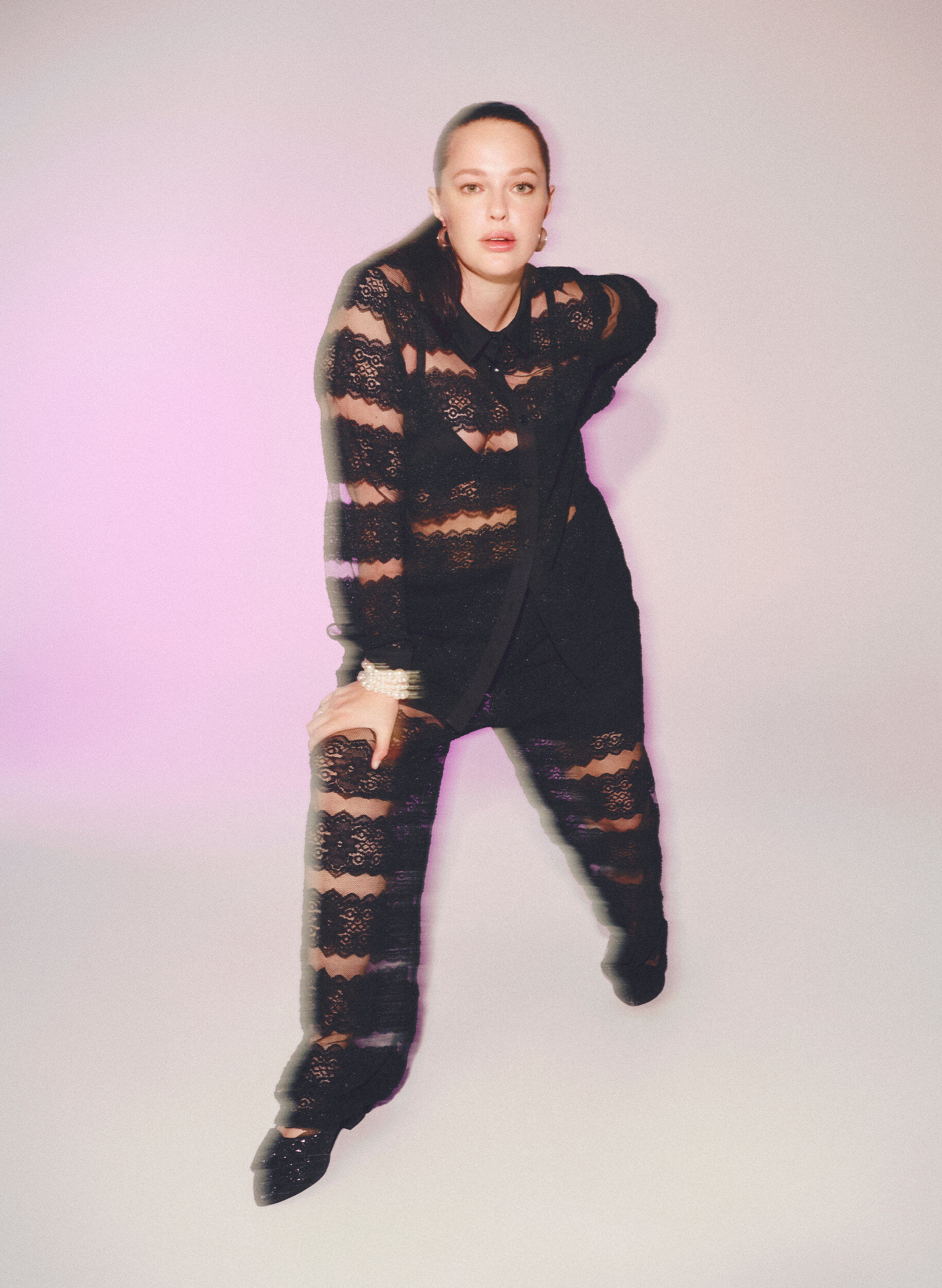 ZizziLockere Bluse mit Spitze und transparentem Mesh, Black, Image image number 0