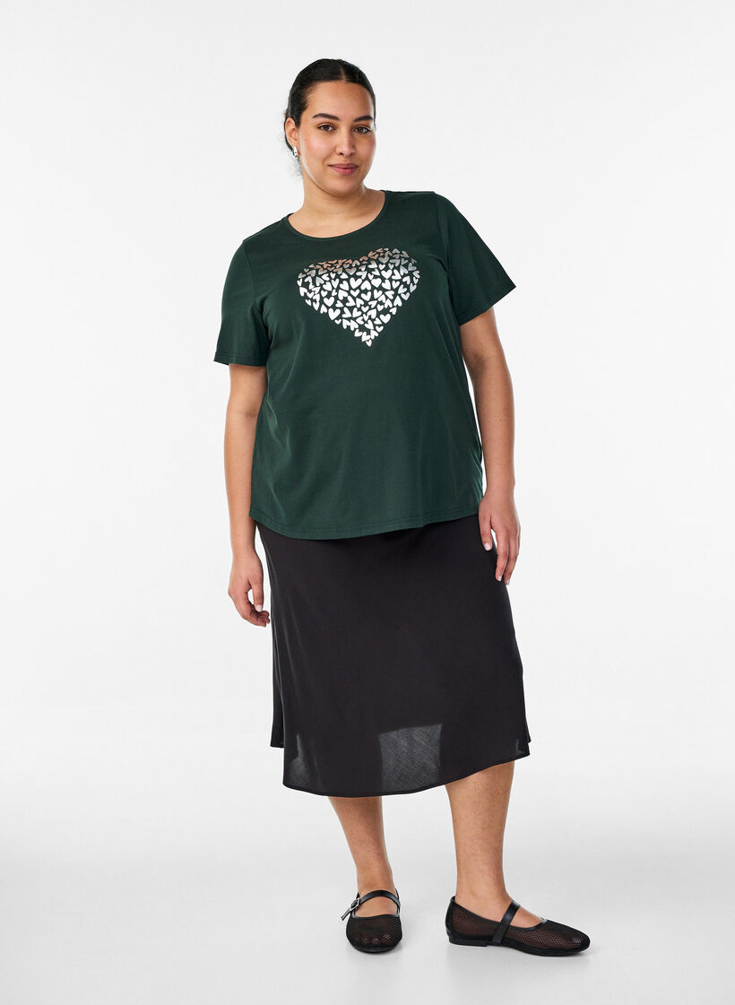 T-Shirt mit Print, Gr&uuml;n, Model image number 1