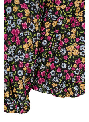 Kurze Jacke mit Print und Taschen, Black Ditzy Flower, Packshot image number 3