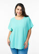 Bluse mit kurzen &Auml;rmeln und Rundhalsausschnitt, Blau, Model image number 0