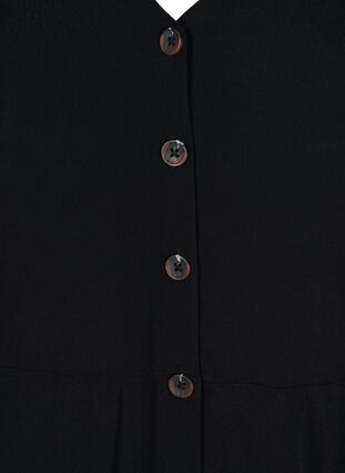 Kleid mit Knöpfen und 3/4-Ärmeln, Black, Packshot image number 2