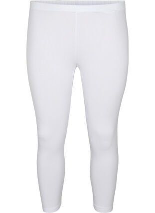 Basic 3/4-Leggings aus Viskose, Bright White, Packshot image number 0