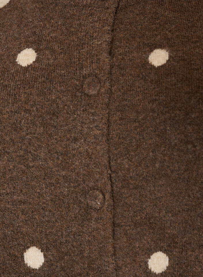 Strickjacke mit Punktmuster, Braun, Packshot image number 2