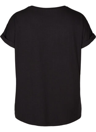 T-Shirt mit Rundhals, Black, Packshot image number 1