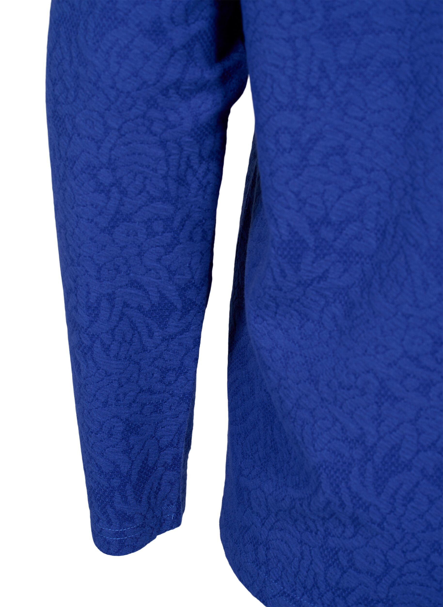 ZizziLang&auml;rmelige Bluse mit Textur, Blau, Packshot image number 3