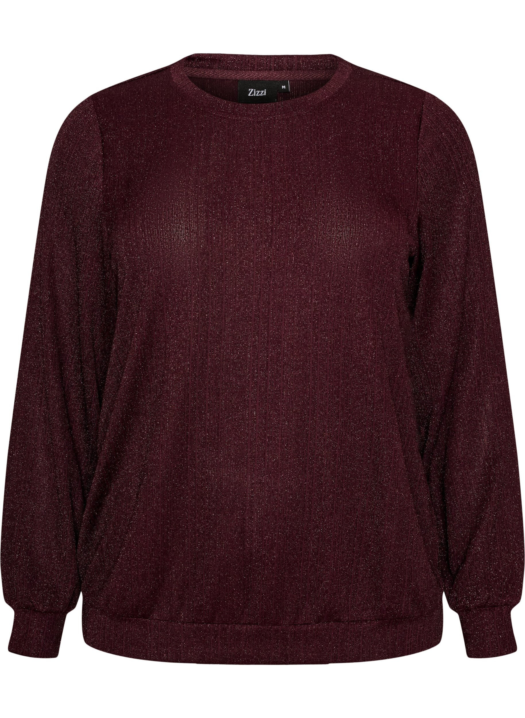 Bluse mit vertikaler Struktur und Glitzerfaden