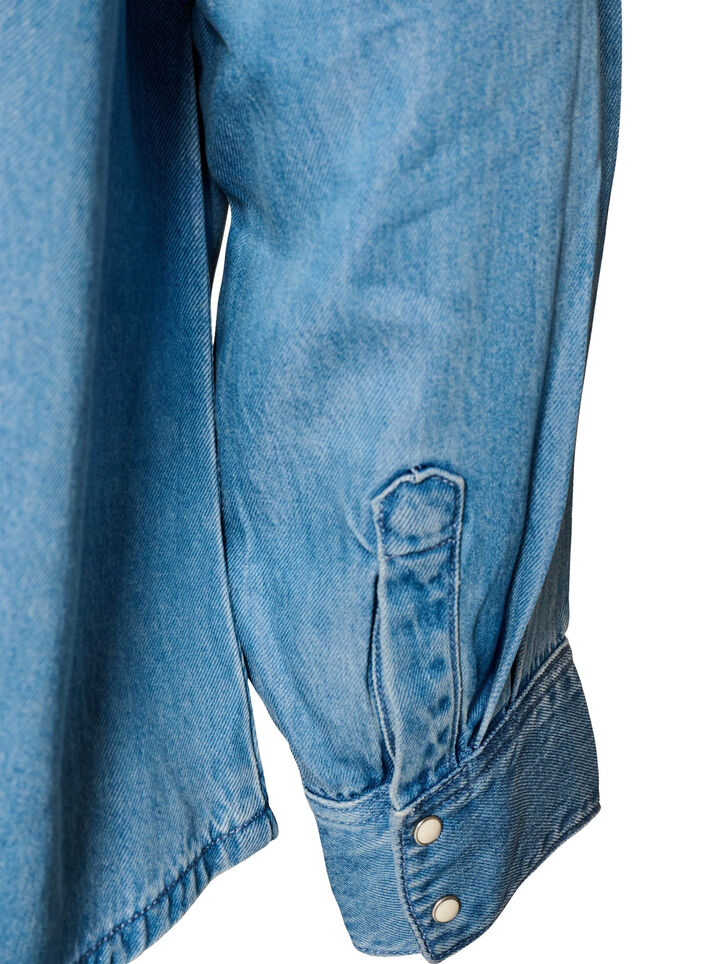 Jeanshemd aus Lyocell mit Druckkn&ouml;pfen, Blau, Packshot image number 3