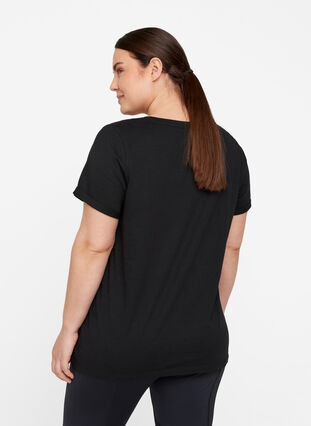 Trainings-T-Shirt aus Baumwolle mit Aufdruck, Black Inspired, Model image number 1