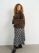 Karierter Maxirock in A-Linie, Blau, Model image number 0