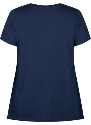 Baumwoll-T-Shirt mit kurzen Ärmeln, Navy Blazer SOLID, Packshot image number 1