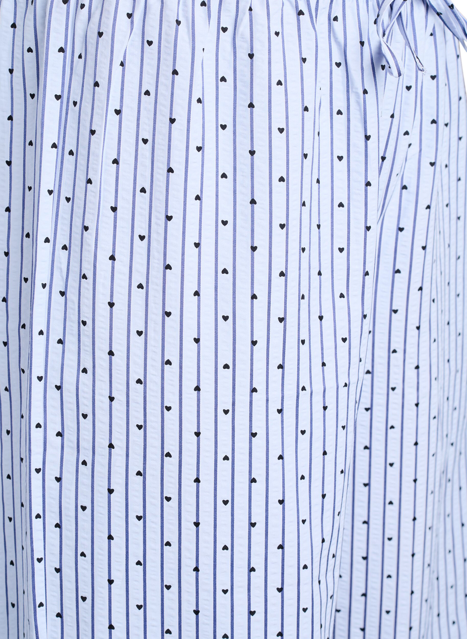 ZizziLockere Pyjamahose aus Seersucker mit hoher Taille, Blau, Packshot image number 2