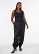 Figurbetontes Basic-Top aus glattem Stoff, Schwarz, Model image number 1