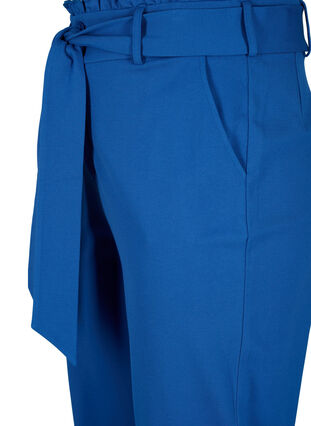 Hose mit hohem Bund, Rüschen und Bindeband, Blue Quartz, Packshot image number 2