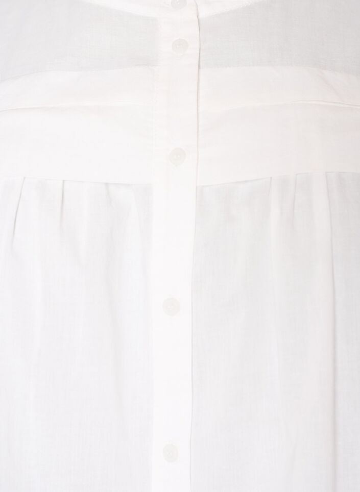 &Auml;rmellose Hemdbluse in A-Linie aus Baumwolle, Wei&szlig;, Packshot image number 2