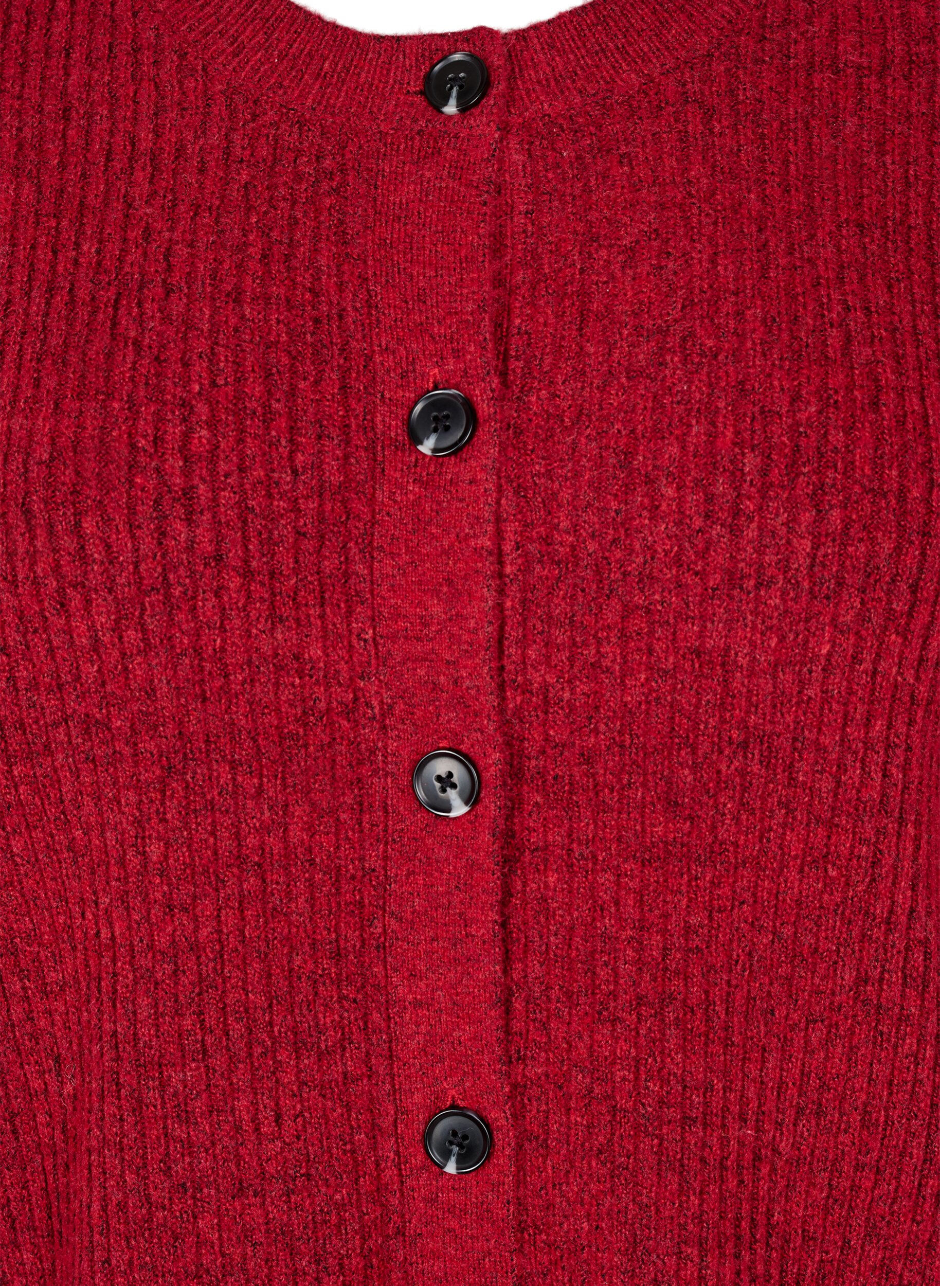 ZizziRippenstrick Strickjacke mit Kn&ouml;pfen, Rot, Packshot image number 2
