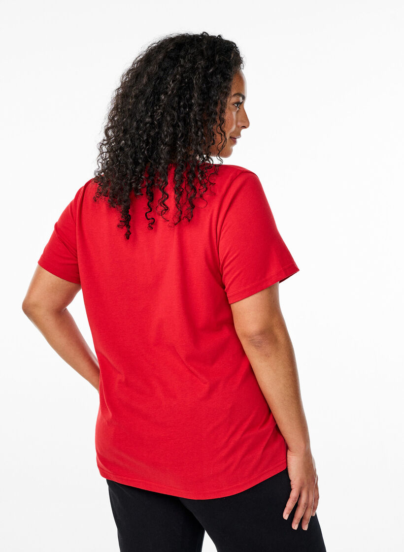 FLASH - T-Shirt mit V-Ausschnitt, Rot, Model image number 2
